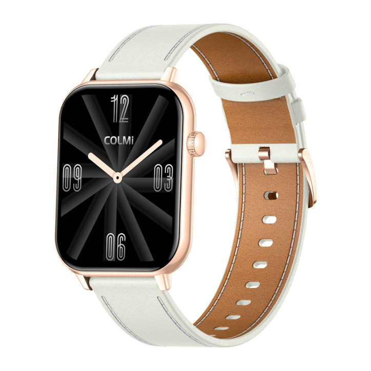 COLMI C28 Smartwatch Oro con Cinturino in Pelle Bianco