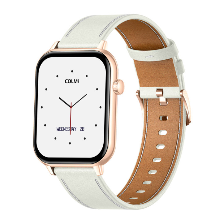 COLMI C28 Smartwatch Oro con Cinturino in Pelle Bianco