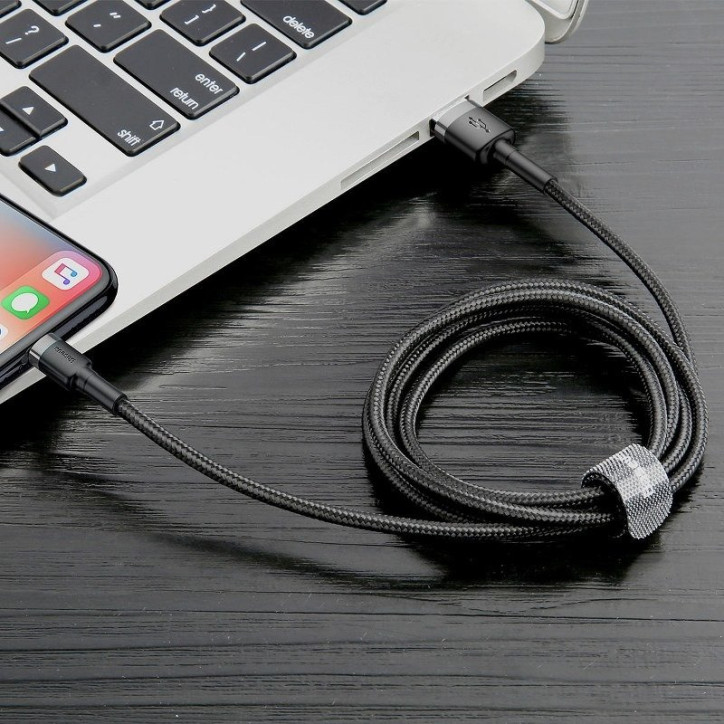 Baseus Cafule Cavo USB Lightning 1,5A 2m Grigio+Nero