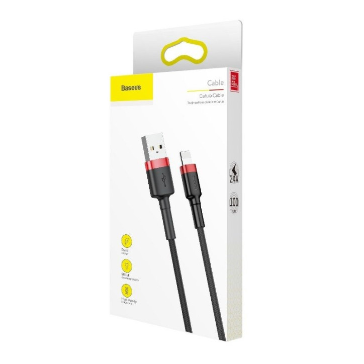 Baseus Cafule Cavo USB Lightning 2.4A 1m (Rosso+Nero)