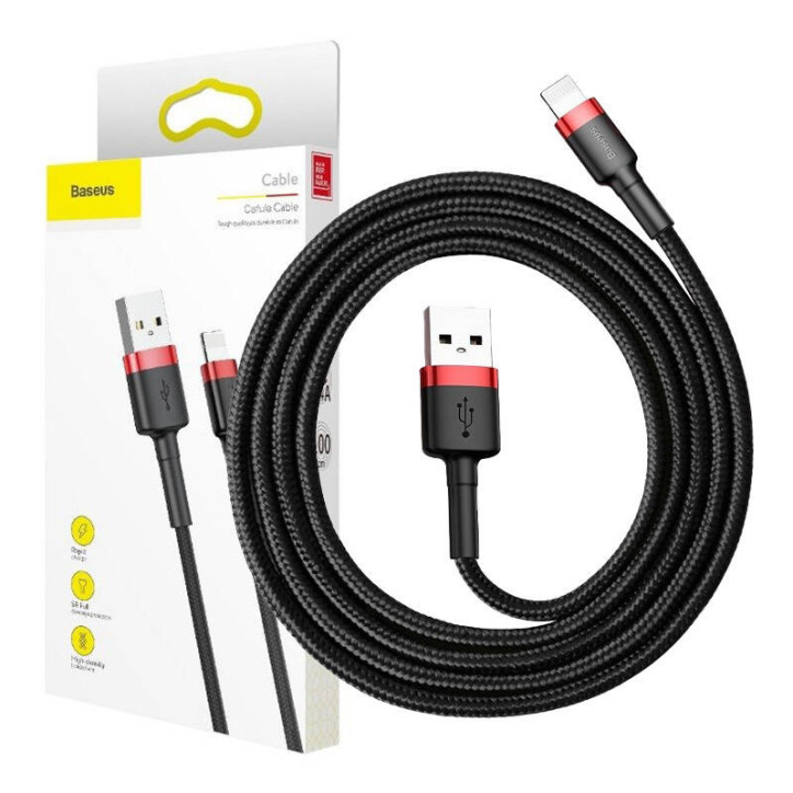 Baseus Cafule Cavo USB Lightning 2.4A 1m (Rosso+Nero)