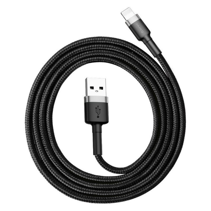 Baseus Cafule Cavo USB Lightning 2.4A 0.5m Grigio+Nero