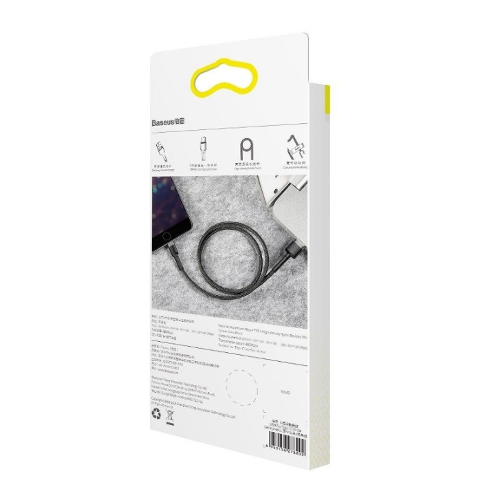Baseus Cafule Cavo USB Lightning 2,4A 1m (Grigio+Nero)