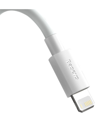 Baseus Simple Wisdom Data Cable Kit USB to Lightning 2.4A (2PCS/Set）1.5m White