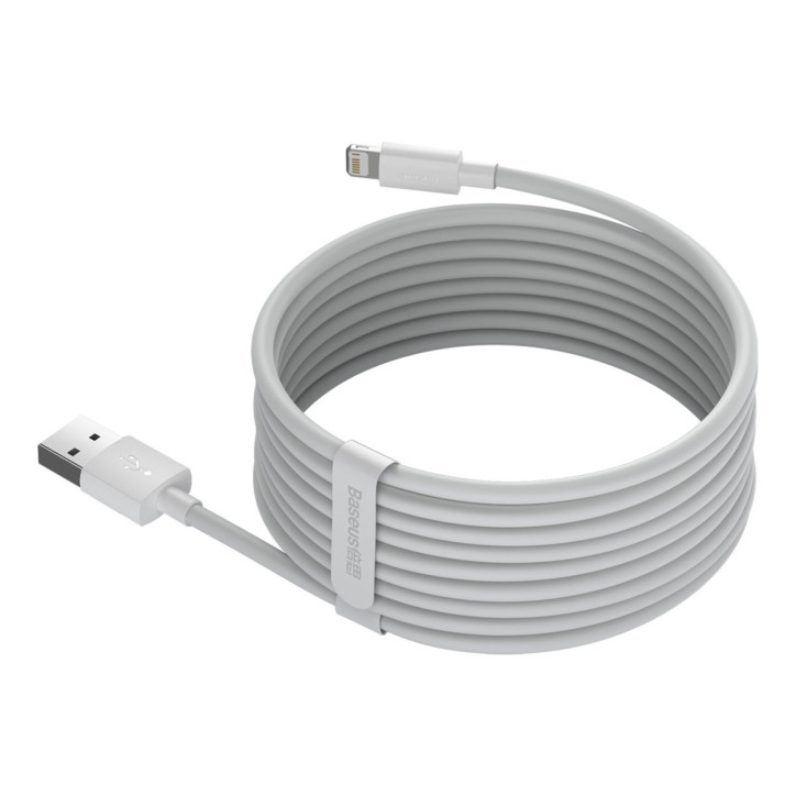 Baseus Kit Cavi Dati USB-Lightning 2.4A (2 Pezzi) 1.5m Bianco