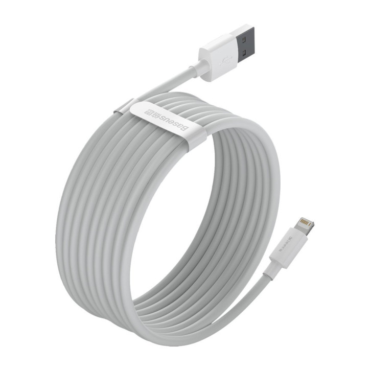 Baseus Kit Cavi Dati USB-Lightning 2.4A (2 Pezzi) 1.5m Bianco