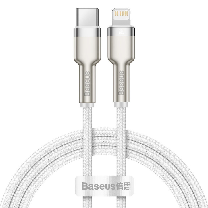 Cavo USB-C Baseus Cafule per Lightning, PD, 20W, 1m (Bianco)