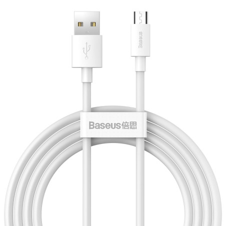 Baseus Kit Cavi Dati USB-Micro 2.1A (2 Pezzi) 1.5m Bianco