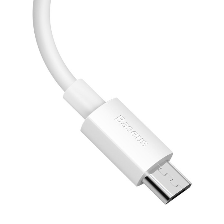 Baseus Kit Cavi Dati USB-Micro 2.1A (2 Pezzi) 1.5m Bianco
