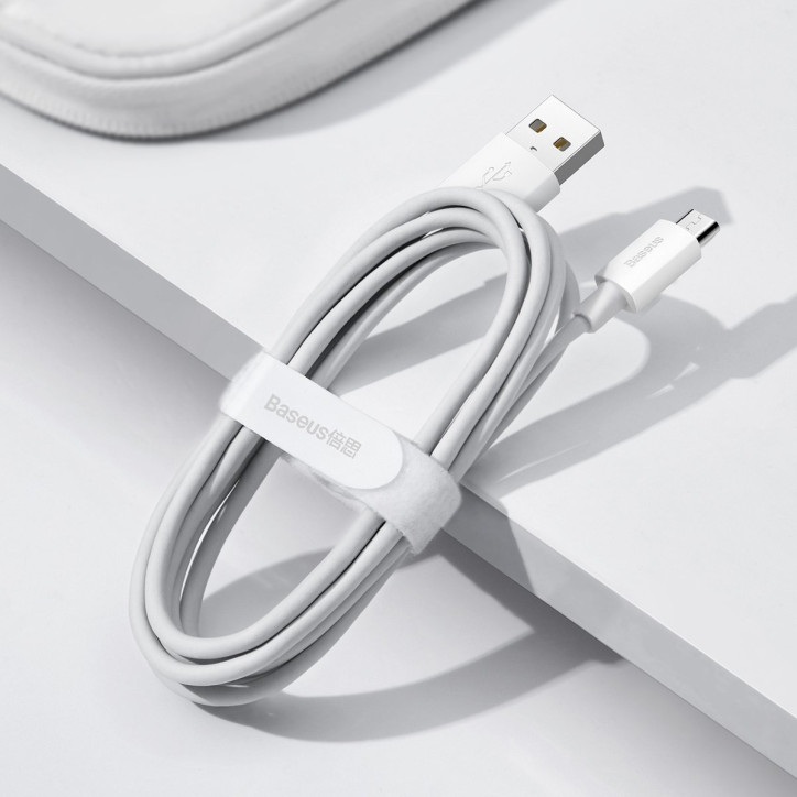 Baseus Kit Cavi Dati USB-Micro 2.1A (2 Pezzi) 1.5m Bianco