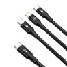 Baseus Rapid Series Cavo 3-in-1 USB-C per M+L+T 20W 1.5m Nero