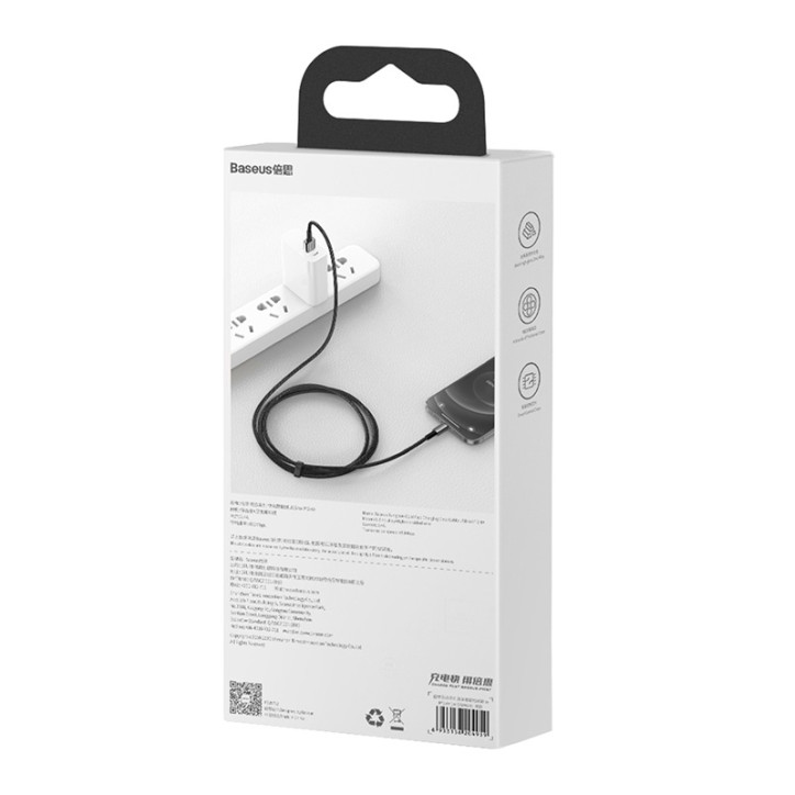 Baseus Tungsten Gold Cavo USB to iP 2.4A 2m (Nero)