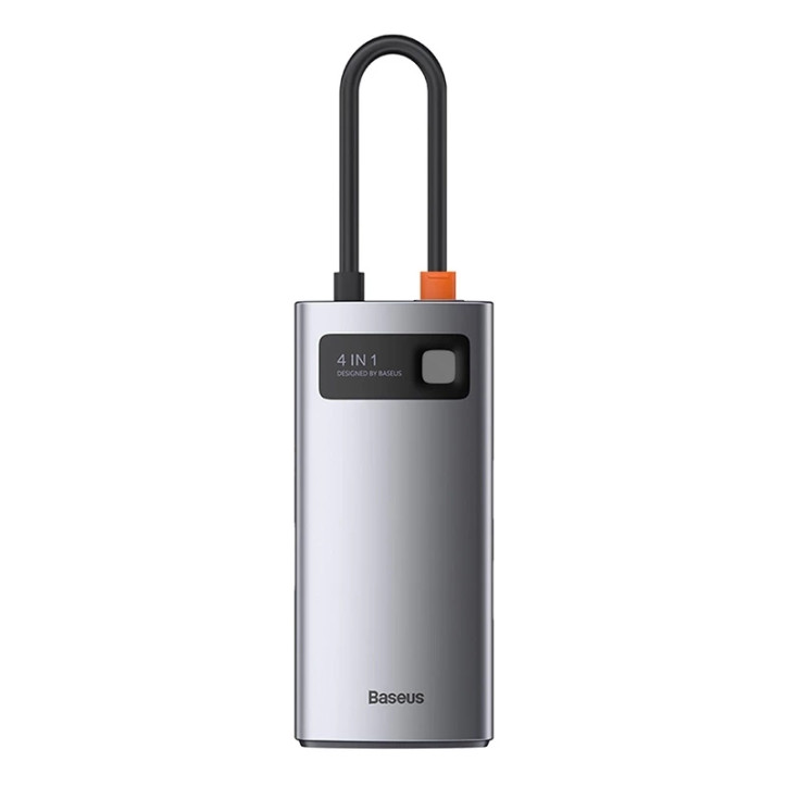 Hub Baseus Metal Gleam Series 4in1, USB-C a USB 3.0 + USB 2.0 + HDMI + USB-C PD