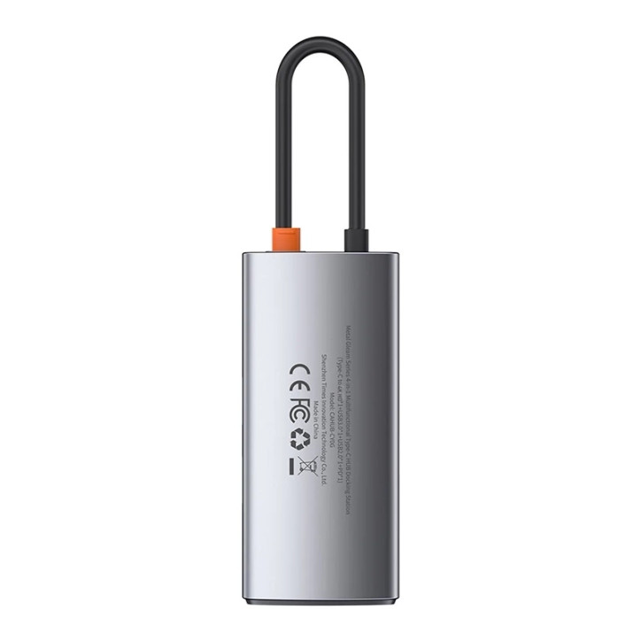 Hub Baseus Metal Gleam Series 4in1, USB-C a USB 3.0 + USB 2.0 + HDMI + USB-C PD