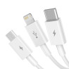 Baseus Superior Series Cavo USB 3in1 Micro USB / USB-C / Lightning 1.5m Bianco
