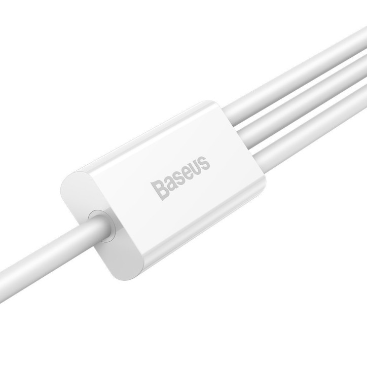 USB cable 3in1 Baseus Superior Series, USB to micro USB / USB-C / Lightning, 3.5A, 1.5m (white)