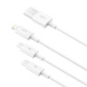 Baseus Superior Series Cavo USB 3in1 Micro USB / USB-C / Lightning 1.5m Bianco