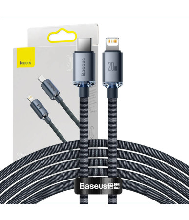 Baseus Crystal Shine cable USB-C to Lightning, 20W, PD, 2m (black)