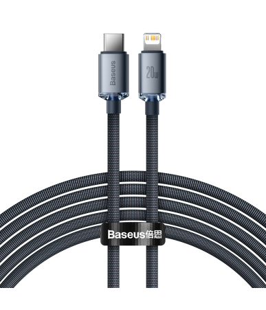 Baseus Crystal Shine cable USB-C to Lightning, 20W, PD, 2m (black)