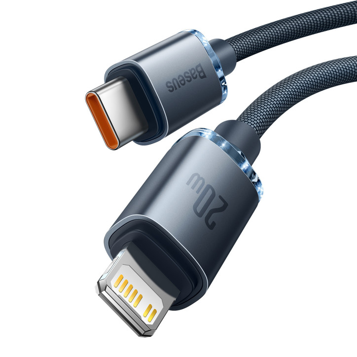 Baseus Crystal Shine Cavo USB-C Lightning 20W PD 2m Nero