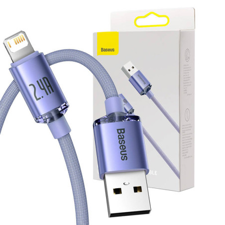 Cavo Baseus Crystal Shine USB-Lightning, 2.4A, 2m (Viola)