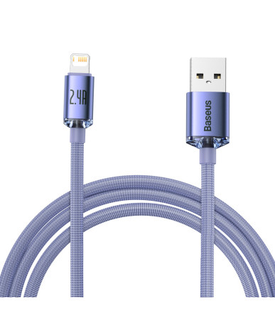 Cavo Baseus Crystal Shine USB-Lightning, 2.4A, 2m (Viola)