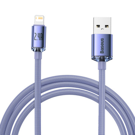 Cavo Baseus Crystal Shine USB-Lightning, 2.4A, 2m (Viola)