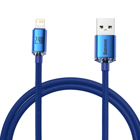 Baseus Crystal Shine Cavo USB-Lightning 1.2m Blu