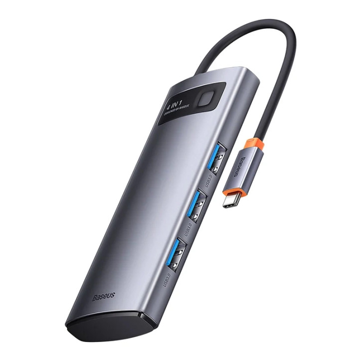 Hub Baseus Metal Gleam Series 4in1, USB-C a 4x USB 3.0