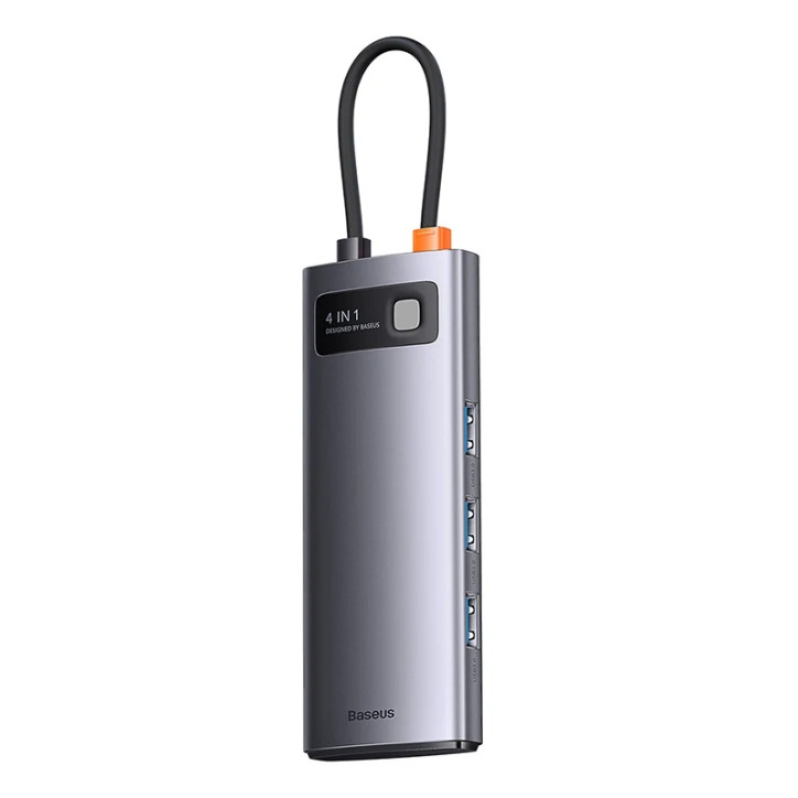 Hub Baseus Metal Gleam Series 4in1, USB-C a 4x USB 3.0