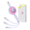 Baseus Bright Mirror 3 Cavo 3-in-1 USB per Micro USB / USB-C / Lightning 66W 1.1m Viola
