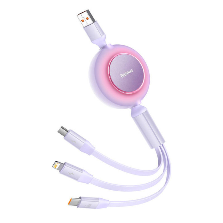 Baseus Bright Mirror 3 Cavo 3-in-1 USB per Micro USB / USB-C / Lightning 66W 1.1m Viola