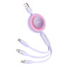 Baseus Bright Mirror 3 Cavo 3-in-1 USB per Micro USB / USB-C / Lightning 66W 1.1m Viola