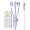 Baseus Cavo USB 3in1 Flash Series 2 USB-C + Micro USB + Lightning 100W 1.5m Viola