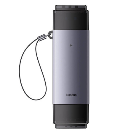 Baseus Lite Series Lettore Schede SD/TF USB + USB-C Grigio