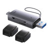 Baseus Lite Series Lettore Schede SD/TF USB + USB-C Grigio