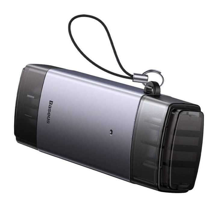 Baseus Lite Series Lettore Schede SD/TF USB + USB-C Grigio