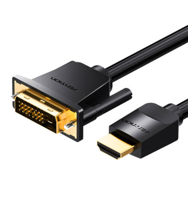 HDMI to DVI (24+1) cable Vention ABFBI 3m, 4K 60Hz/ 1080P 60Hz (black)
