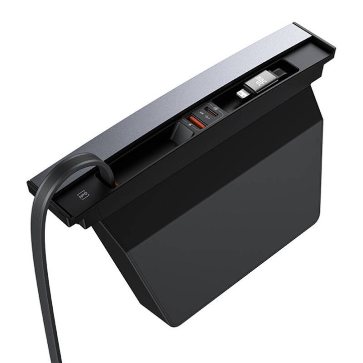 Baseus T-Space Hub per Tesla Nero con cavi USB-C/Lightning