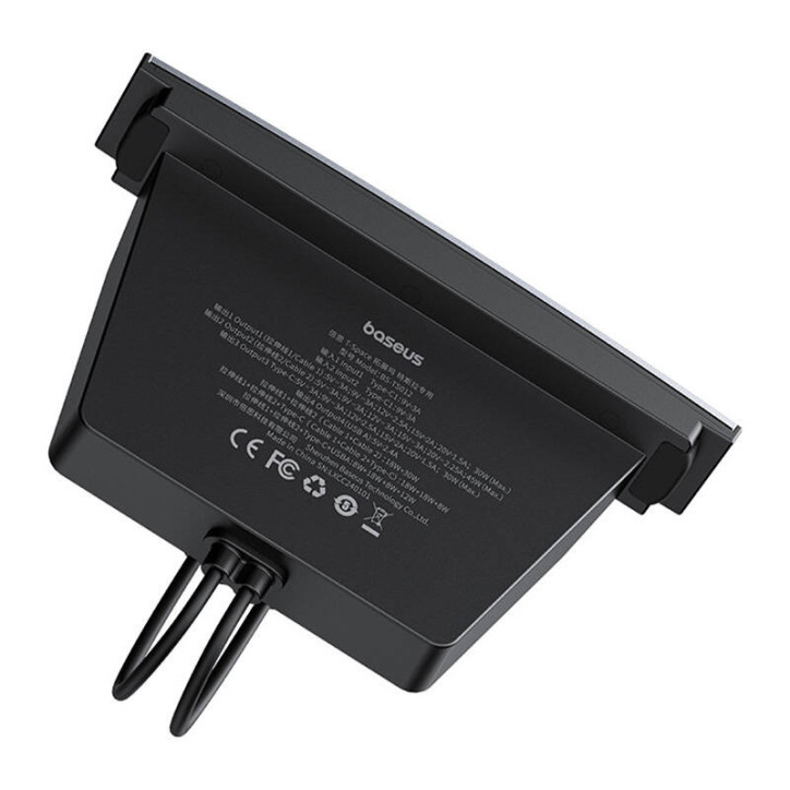 Baseus T-Space Hub per Tesla Nero con cavi USB-C/Lightning