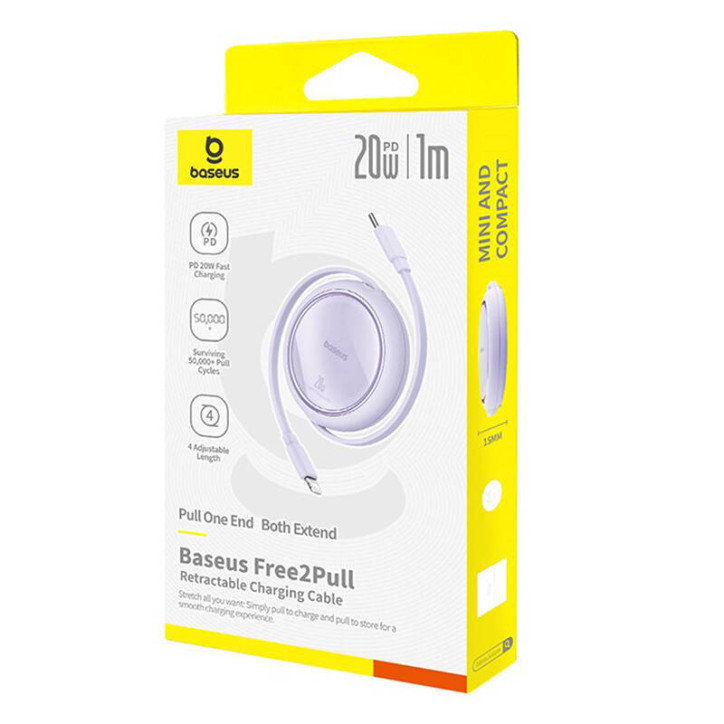 Cavo USB Baseus Free2Pull USB-C to iP 20W 1m Viola