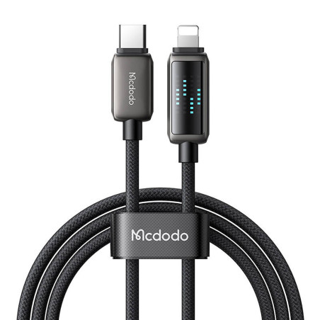 Mcdodo CA-2630 Cavo USB-C a Lightning 1.2m 36W Display LED Nero