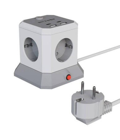 BlitzWolf BW-EC1 Multipresa 4 AC 2 USB-A 2 USB-C 4000W 1.8m Nero