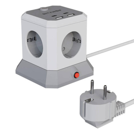 BlitzWolf BW-EC1 Multipresa 4 AC 2 USB-A 2 USB-C 4000W 1.8m Nero