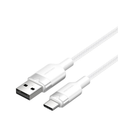 USB 2.0 A to USB-C 3A cable Vention CTNWF 1M (white)