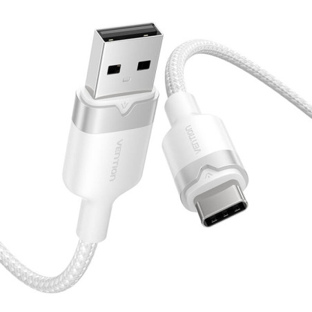 USB 2.0 A to USB-C 3A cable Vention CTNWH 2M (white)