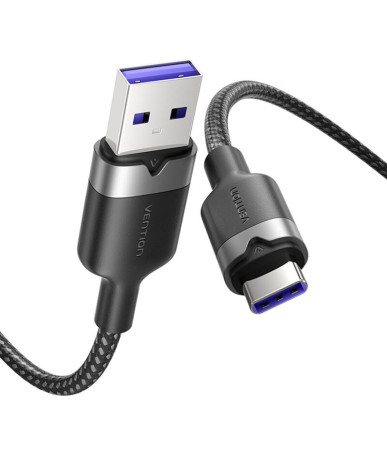 USB 2.0 A to USB-C 6A Vention CTOBF 1M cable (black)