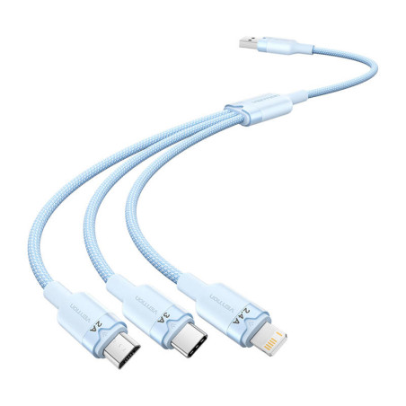 Vention Cavo USB 2.0 A a 3in1 3A 1.5M Blu