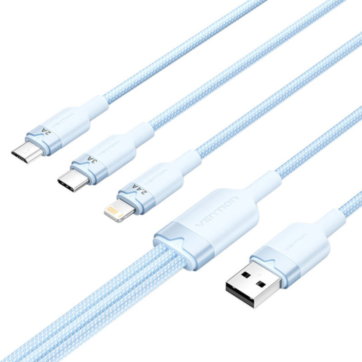 Vention Cavo USB 2.0 A a 3in1 3A 1.5M Blu