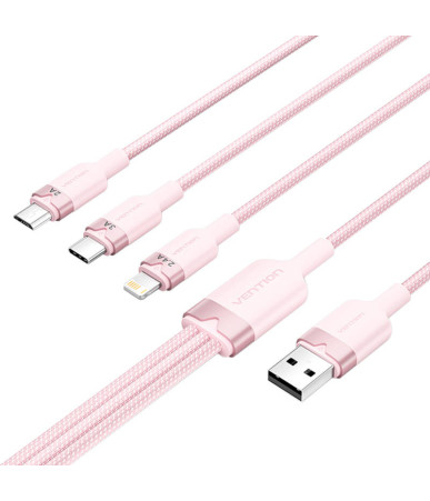 Vention CTPPG Cavo USB 2.0 A 3in1 1.5M Rosa